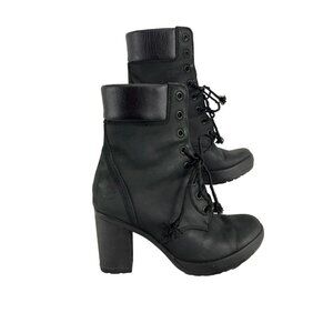 Timberland Ortholite Black Nubuck Heeled Booties Women's Size 6.5